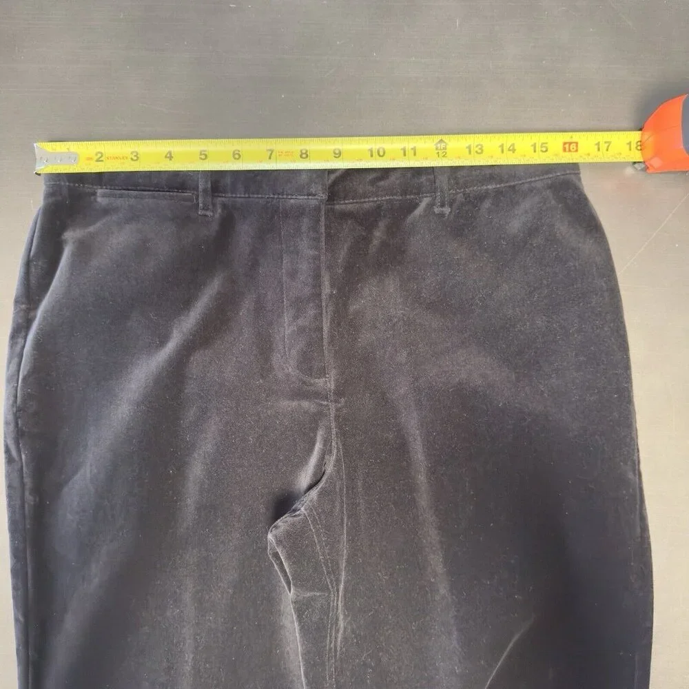 NEW Vintage Ann Taylor Black Velvet Straight Leg Pant Career Velour High Rise 10